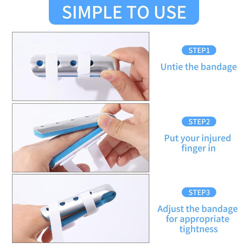 Finger Splint, 3PCS Finger Brace Joint Stabilizer for Broken Finger Straightening Arthritis Knuckle Immobilization with Soft Foam and Ventilation ...