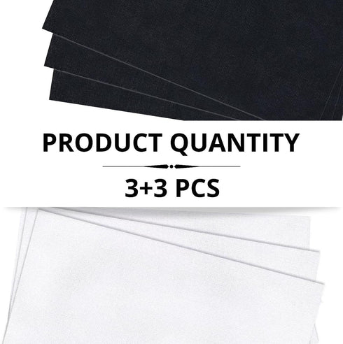 6PCS Aida Cloth 14 Count 3 Pieces Black Cross Stitch Fabric and 3 Pieces White Cross Stitch Fabric Cotton Embroidery Fabric for Needlework 14 Coun...