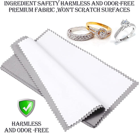 8 Pieces Large Jewelry Polishing Cloth Set Cleaning Cloths Silver Polishing Cleaning for Gold Silver Platinum Jewelry Coins Watches Silverware, 11...