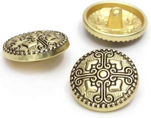 12 Pieces Gold Blazer Buttons, Vintage Metal Shank Buttons Set for Blazer, Suits, Coats, Uniform, Jacket 23mm...