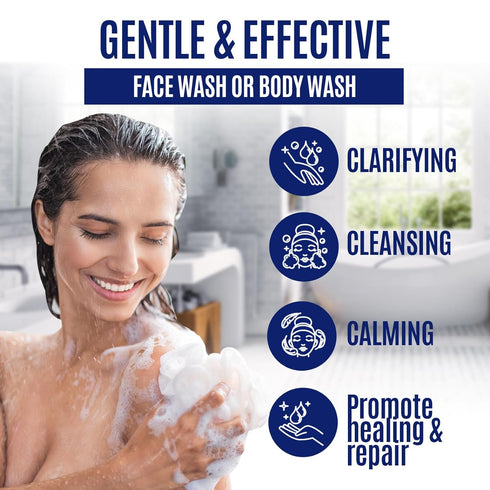 Pyrithione Zinc Face Wash | 2% ZnP Zinc Soap Skin Therapy Body Cleanser for Acne, Rosacea, Eczema, Dermatitis, Psoriasis, Itching | Cleansing, Cal...
