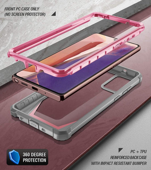 Poetic Guardian Series Designed for Samsung Galaxy Note 20 Case, Full-Body Hybrid Shockproof Bumper Cover, Without Built-in-Screen Protector, Pink...