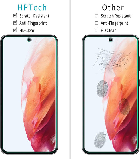 HPTech (2 Pack) Designed for Samsung Galaxy S21 FE 5G Tempered Glass Screen Protector, Support Fingerprint Reader, Anti Scratch, Bubble Free......