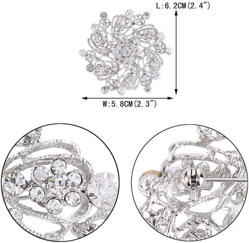 EVER FAITH Wedding Corsage Jewelry Austrian Crystal Elegant Flower Wreath Brooch Pin for Women...