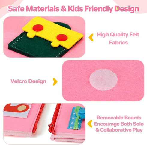 Montessori Busy Board Toys for 1 Year Old Girl Gifts, Educational Preschool Learning Sensory Travel Toys for Toddlers 1-3 Year Old, First One Year...