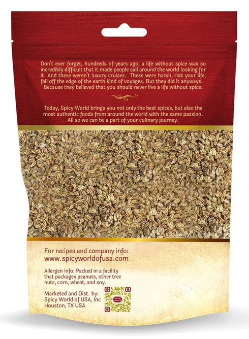 Ajwain Seeds (Carom Seeds) 3.5 oz | Resealable Bag | By Spicy World...