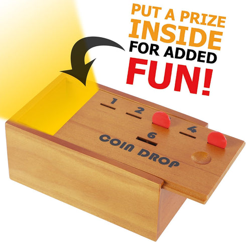 Juegoal Coin Drop Set, Pennies Dice Games for Kids and Adults, Wooden Tabletop Board Game Sets for 2-6 Player, Wood Penny Game Box Includes 48 Chi...