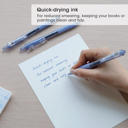 WRITECH Fine Point Gel Pens: Retractable 0.7mm Blue-Ink Color Pen for Journaling Smooth Writing Fine Point Tip Quick-dry Ink No Bleed Set 10ct...