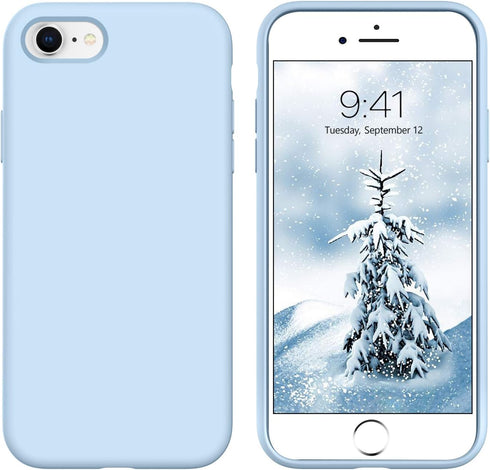 DUEDUE for iPhone SE 2022/2020 Case,iPhone 8/7 Case,Liquid Silicone Soft Gel Rubber Slim Cover with Microfiber Cloth Lining Cushion Shockproof Ful...