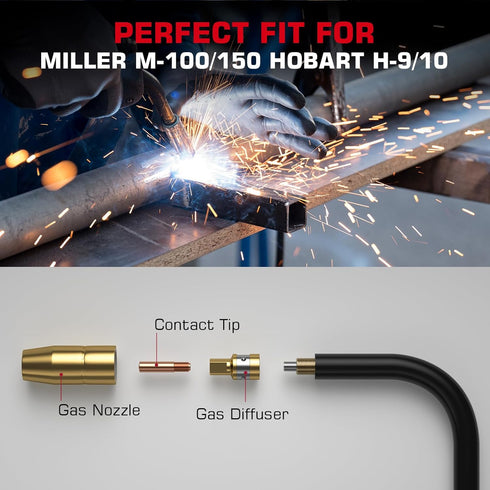 ARCCAPTAIN for Miller Millermatic M-100/150 Welder Part .030" Contact Tip Nozzle Diffuser MIG Welding Gun Accessory Kit for Miller Millermatic M-1...