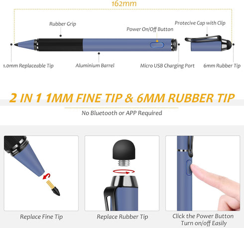 Stylus for iPad with Palm Rejection, MEKO Active Pencil Compatible with (2018-2020) Apple iPad Pro (11/12.9 Inch),iPad 6th/7th/8th Gen/Mini 5th Ge...