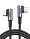 UGREEN Right Angle USB C to USB C Cable, 60W USB C Fast Charging Cable 90 Degree Compatible with iPhone 15/15 Plus/15 Pro, MacBook Pro, iPad Pro, ...