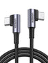 UGREEN Right Angle USB C to USB C Cable, 60W USB C Fast Charging Cable 90 Degree Compatible with iPhone 15/15 Plus/15 Pro, MacBook Pro, iPad Pro, ...