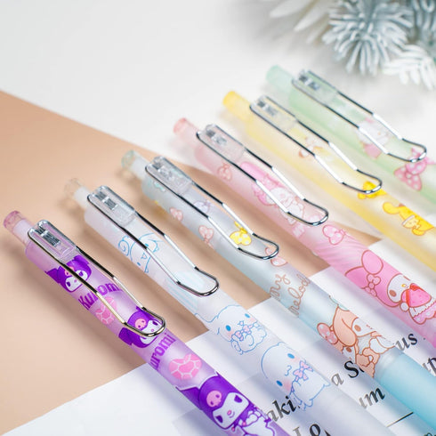 6 Pcs Cartoon Ballpoint Pens Anime Gel Ink Pen Black 0.5mm Melody Kitty Gifts Cute Kawaii School Supplies Set For Kid Teen Girls Students...