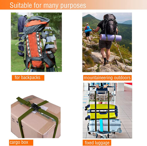 Premium Utility Straps with Quick Release Buckle Adjustable Short Nylon Tie Down Straps for Backpack Tactical Lashings Camping Gear Sleeping Bag M...