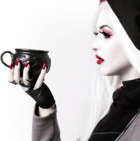 Rogue + Wolf Large Coffee Mug, Big Witch Cauldron Ceramic Mug, Witchcraft Coffee Cups, Ceramic Halloween Decor Spooky Coffee Mugs for Women Porcel...
