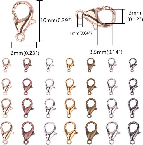 YAKA100pcs Alloy Lobster Clasps Clip DIY Necklace Jewelry Finding Making Accessories Fastener Hook (Kc Gold, 10x6mm/0.39x0.23inch)...