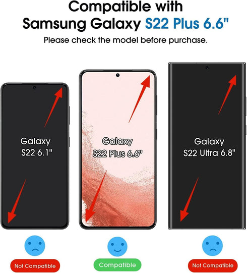 amFilm OneTouch Screen Protector for Samsung Galaxy S22 Plus 6.6 inch, Samsung Galaxy S22 + 6.6 inch, 9H Hardness with Camera Lens Protector, Bubb...