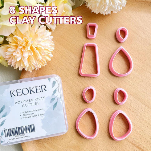 Keoker Polymer Clay Cutters, Clay Cutters for Polymer Clay Jewelry, Basic Polymer Clay Cutters, Clay Earrings Cutters....