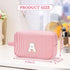 Etercycle Large Makeup Bag, Personalized Initial Cute Pink Makeup Case Bag Cosmetic Large Toiletry Make Up Bags With Zippered Inside Pocket L...
