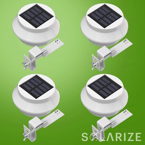 Incredalight - Solarize Waterproof Outdoor Solar Gutter Lights (4 Lights), LED Warm Light for Outside Use: Gutter, Roof, Fence, Patio, Porch, Gard...