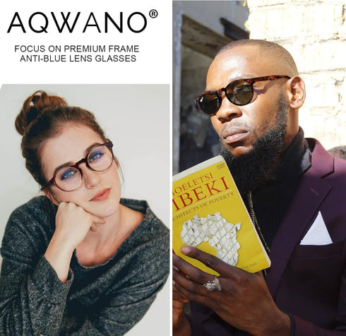 AQWANO 3-Pack Bifocal Reading Glasses Computer Blue Light Blocking, Stylish Round Comfort Ultra-Thin Frames Lightweight Bifocal Readers Sunglasses...