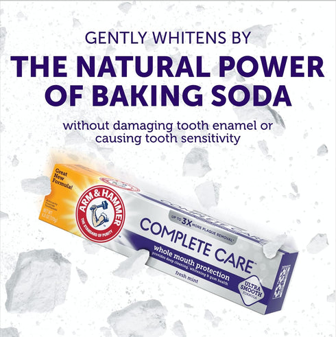 Arm & Hammer Complete Care Toothpaste, Fresh Mint Flavor, Whole Mouth Protection, 6.0oz (4-Pack)...