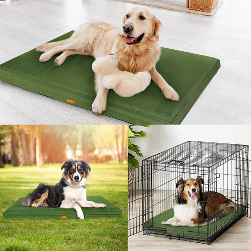 Waterproof Dog Bed Cover, Replacement Dogs Beds Covers with 3-Sided Continuous and Smooth Zipper, Washable Removable Pet Bed Mattress Protector Co...