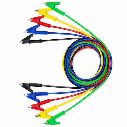 KAIWEETS 5PCS Alligator Clips Electrical Test Leads Set, 15A Jumper Wires Heavy Duty with Protective Copper Clips, Premium Cables for Electrical T...