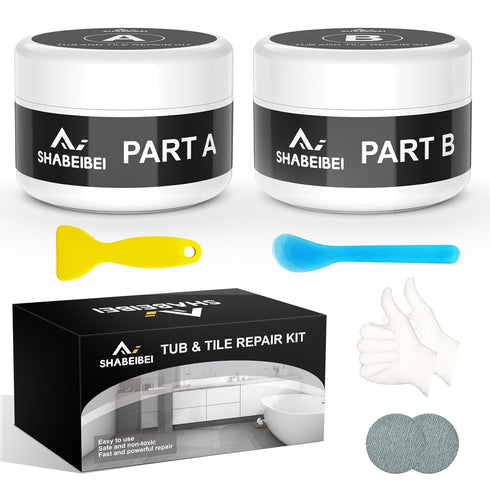 Fiberglass Tub Repair Kit,200g 7oz Porcelain Sink,Fiberglass Shower and Acrylic Bathtub Repair Kit White,Porcelain Repair Kit White,Quick to Fix C...