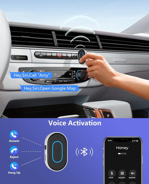 Aux Bluetooth 5.3 Adapter for Car, Bluetooth Car Adapter 3.5mm Aux Input, Aux to Bluetooth with On/Off Switch for Car/Home Stereo/Wired Headphones...