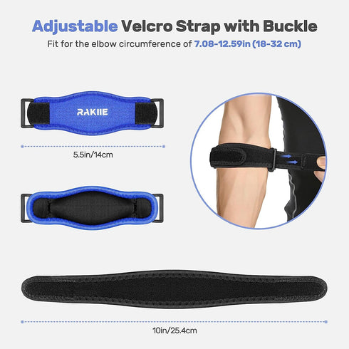 Elbow Brace 2-Pack for Tennis and Golf Elbow Pain Relief, Adjustable and Versatile for Men and Women with Velcro (Sapphire Blue)...