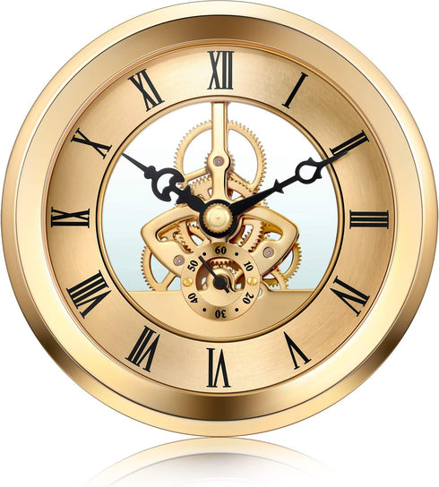 Hicarer 4 1/16 Inch Gold Skeleton Clock Insert with Gold Bezel...
