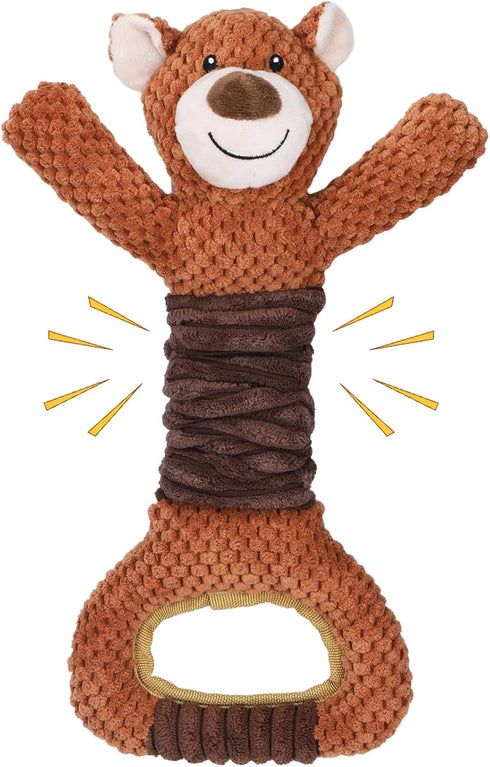 Squeaky Dog Toys for Large Dogs, Plush Tug of War Dog Toy with Crinkle Paper, Interactive Dog Pull Toy for Puppy, Small, Medium, and Large Dogs...