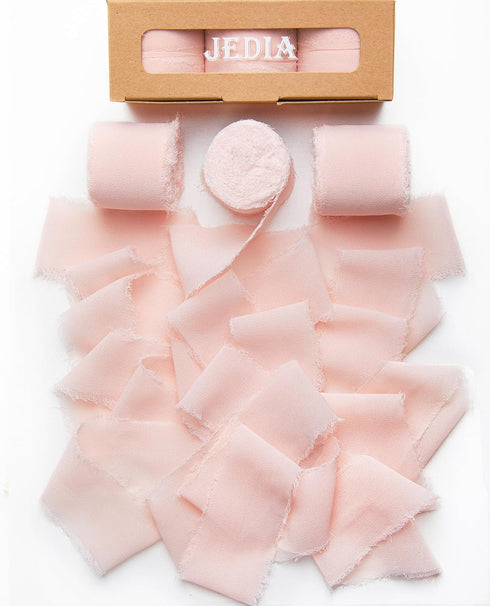 Pink Ribbon, 3 Rolls Blush Pink Mothers Day Ribbons, 1.5" x 7Yd Flower Ribbons Set for Flower Bouquet, Gift Wrapping, Wedding, Bouquet Wrap, DIY C...