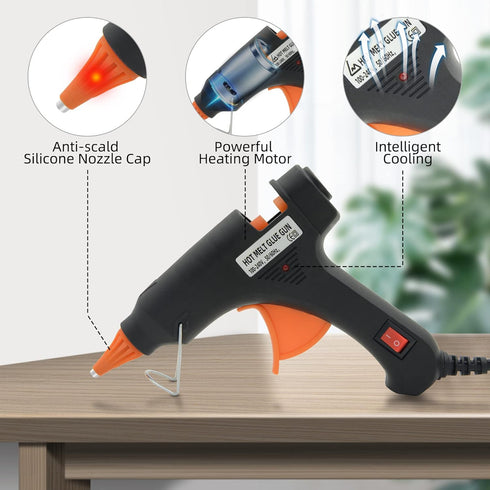 Hot Glue Guns with Glue Sticks, Mini Hot Melt Glue Gun Kit for Crafts, Glue Gun for School DIY Arts, Sealing, Home Repairs, Black...