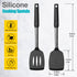 2 Pack Spatulas, Solid & Slotted Silicone Spatula Set, Stainless Steel Handle Coated with Silicone, Non Stick Turners, Heat Resistant Rubber Spatu...