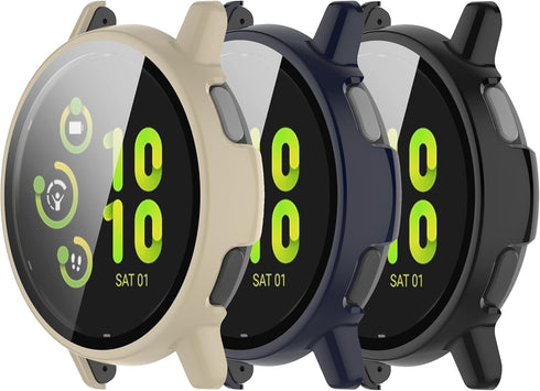 Screen Protector Compatible with Garmin Vivoactive 5 Cases (42mm) Smartwatch Case Scratched Full Cover Screen Protectors intended for GarminActive...