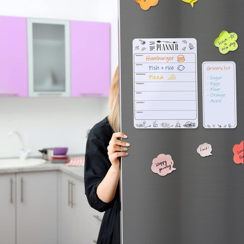 Dry Erase Grocery List for Fridge - 4.5 x 8.5 in Dry Erase Shopping List for Fridge Magnetic Grocery List Dry Erase Small Grocery List Whiteboard ...
