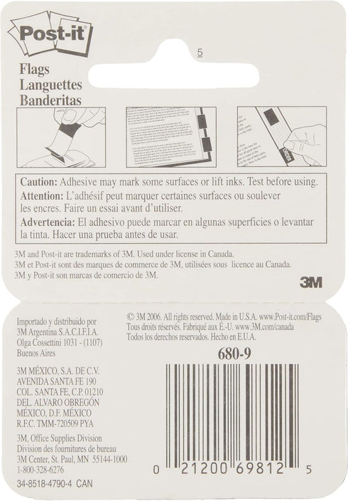 Post-it Printed Message Flags, "Sign Here", 1 Inch Yellow, One Dispenser of 50 Flags...
