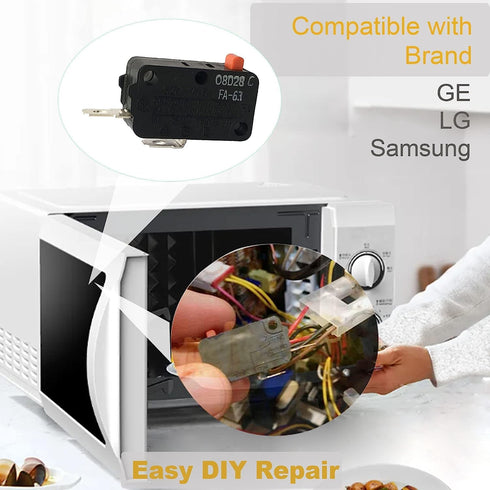 LONYE SZM-V16-FA-63 Microwave Door Switch Fit for LG GE Microwave Oven SZM-V16-FD-63 3B73362F PS3522738 (Normally Open)(1 Pc)...
