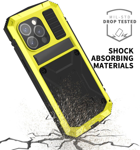 for iPhone 15 Pro Max Case, Life Waterproof Shockproof Hard Case Aluminum Metal Gorilla Glass Military Heavy Duty Sturdy Protector Cover for iPhon...