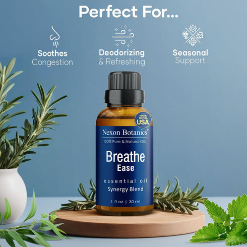 Breathe Essential Oil Blend 30 ml - Breath Easy Essential Oil Sinus Relief - Breathe Ease Essential Oils for Humidifier, Diffuser, Aromatherapy - ...