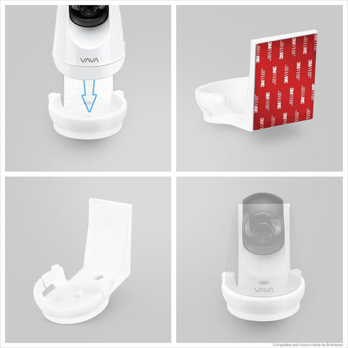 BRAINWAVZ Adheasive Wall Mount for VAVA Baby Monitor Camera (VA-IH006) Shelf - No Screws, Easy to Install, No Mess, Strong Mount Holder, White...