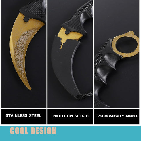 2 Pieces Karambit Knife Fixed Blade Tactical Camping Tool,Outdoor Hunting Knife with Sheath and Cord, Suitable for Hiking, Adventure, Survival and...