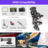 Super Clamp Camera Mount with 360° Ball Head, 1/4" 3/8" Thread, Action Camera Mount, Motorcycle/Bike/Bicycle/Desk/Tripod Pole Mount for Monitor Li...