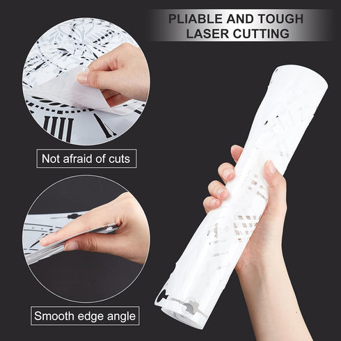 GORGECRAFT 4 Sets 12x12 inch Schoolhouse Clock Face Stencil Reusable DIY Farmhouse Home Decor Artists Gift for Craft Painting on Wood Canvas Paper...