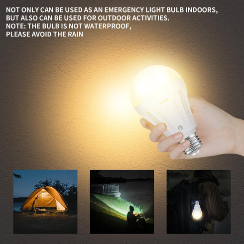 Rechargeable Light Bulbs with Remote Control, 2200mAh Battery Emergency Light Bulb for Power Outage and Camping Outdoor with Remote Control, Dimma...