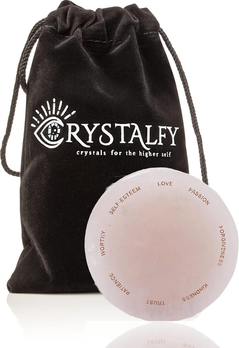 Gratitude Grips by CRYSTALFY Love Magnet Crystal Phone Grip & Phone Stand Authentic Rose Quartz Natural Gemstone Swappable Top, Expandable Collaps...
