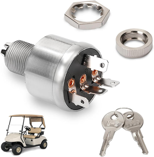 Panglong EZGO TXT Ignition Switch, EZGO TXT Key with Switch, Suitable for 1981-up EZGO TXT, Medalist, Workhorse, ST, Shuttle, and Marathon; Replac...